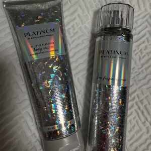 Bath & Body Works Platinum Holographic Body Care Set
